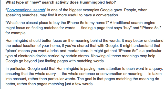 FAQ: All About The New Google "Hummingbird" Algorithm: Danny Sullivan