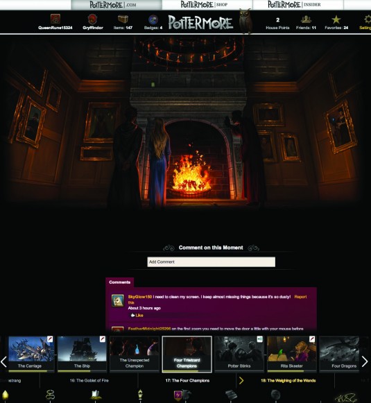 Taking the Pottermore Sorting Quiz 