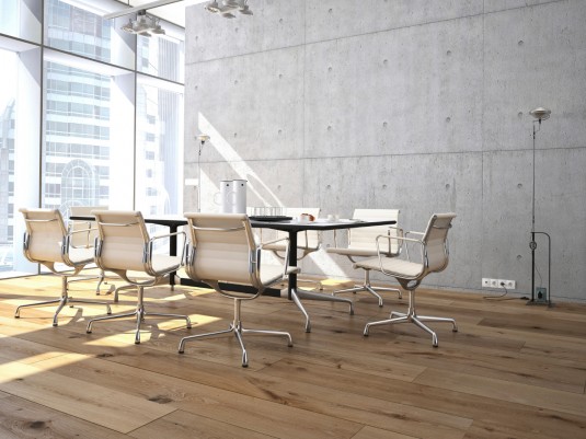 Conference room interior with a concret wall. 3d rendering