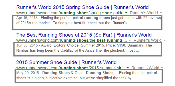 meta description example running shoes